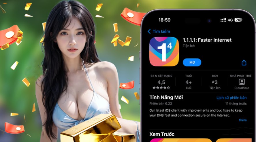 Hình ảnh quảng cáo của vvvwin hiển thị nền tảng và các lợi ích