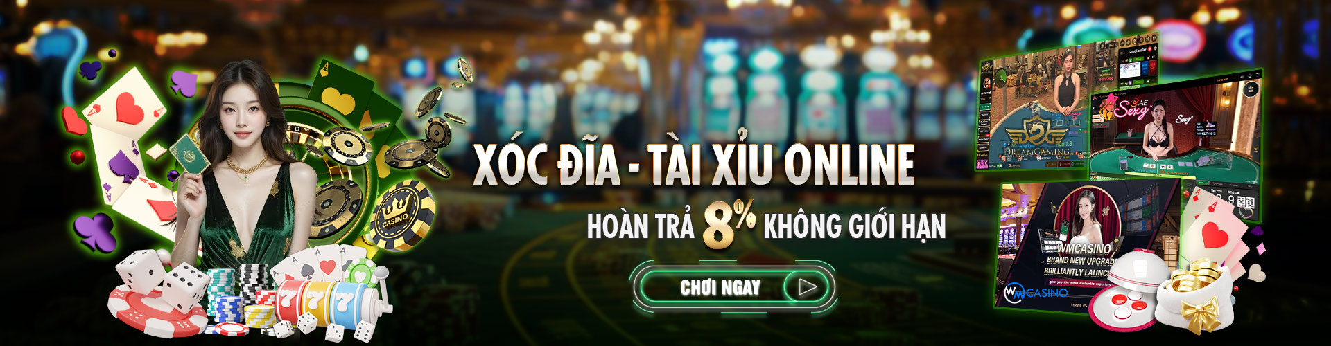 Hình ảnh quảng cáo của vvvwin hiển thị nền tảng và các lợi ích