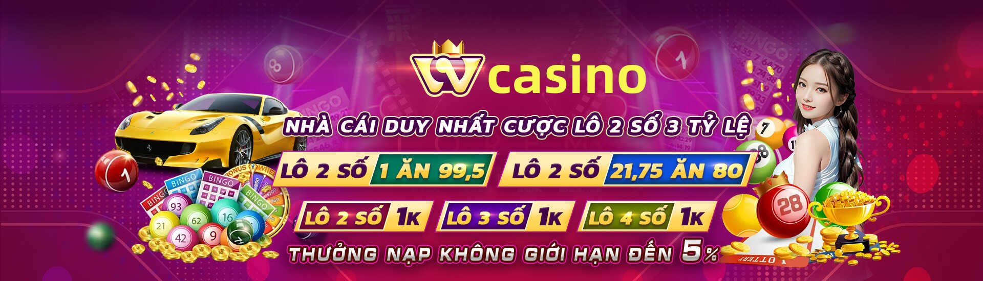 Hình ảnh quảng cáo của vvvwin hiển thị nền tảng và các lợi ích